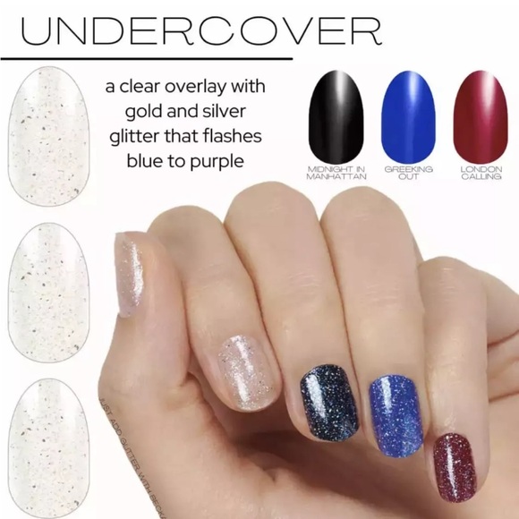 *Retired* Color Street: Undercover | Silver Gold Glitter Clear Overlay Blue - Picture 7 of 16
